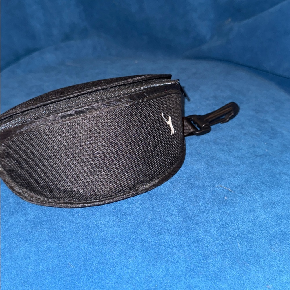 Black golf, sunglasses, soft case with clip and loops in back Accessory Pouch
